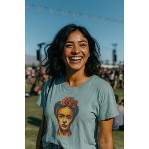 Frida‎ Kahlo Graphic T-Shirt Port & Company XL Colorful Portrait Art